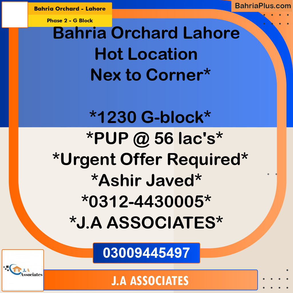 5 Marla Residential Plot for Sale in Phase 2 - G Block -  Bahria Orchard, Lahore - (BP-309416)