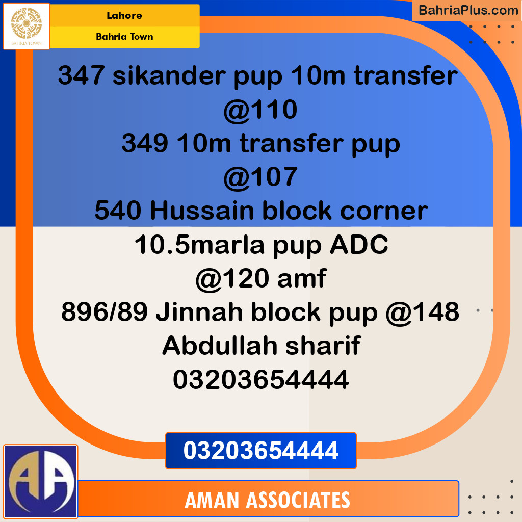 Residential Plot for Sale in Bahria Town, Lahore - (BP-309422)