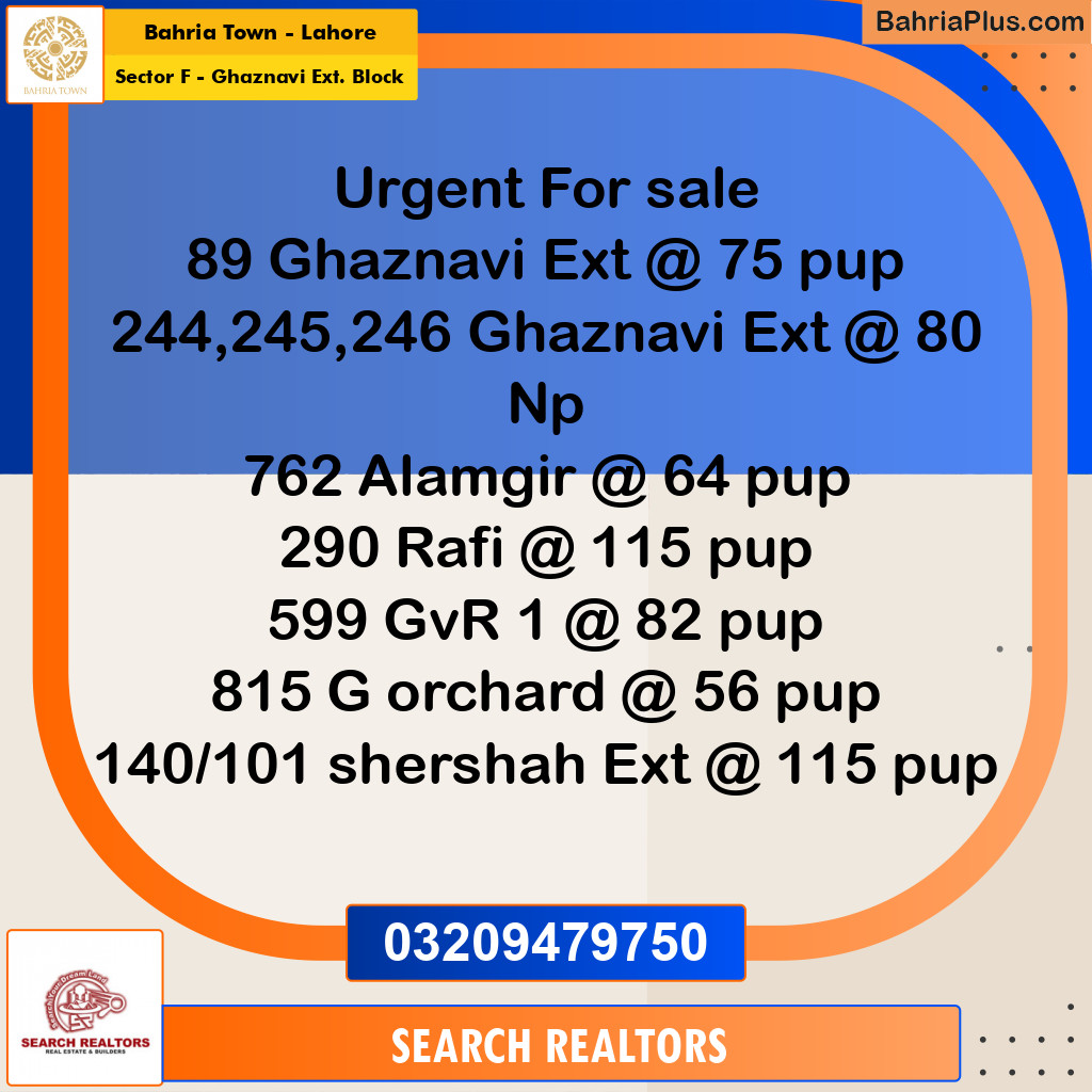 5 Marla Residential Plot for Sale in Sector F - Ghaznavi Ext. Block -  Bahria Town, Lahore - (BP-309434)