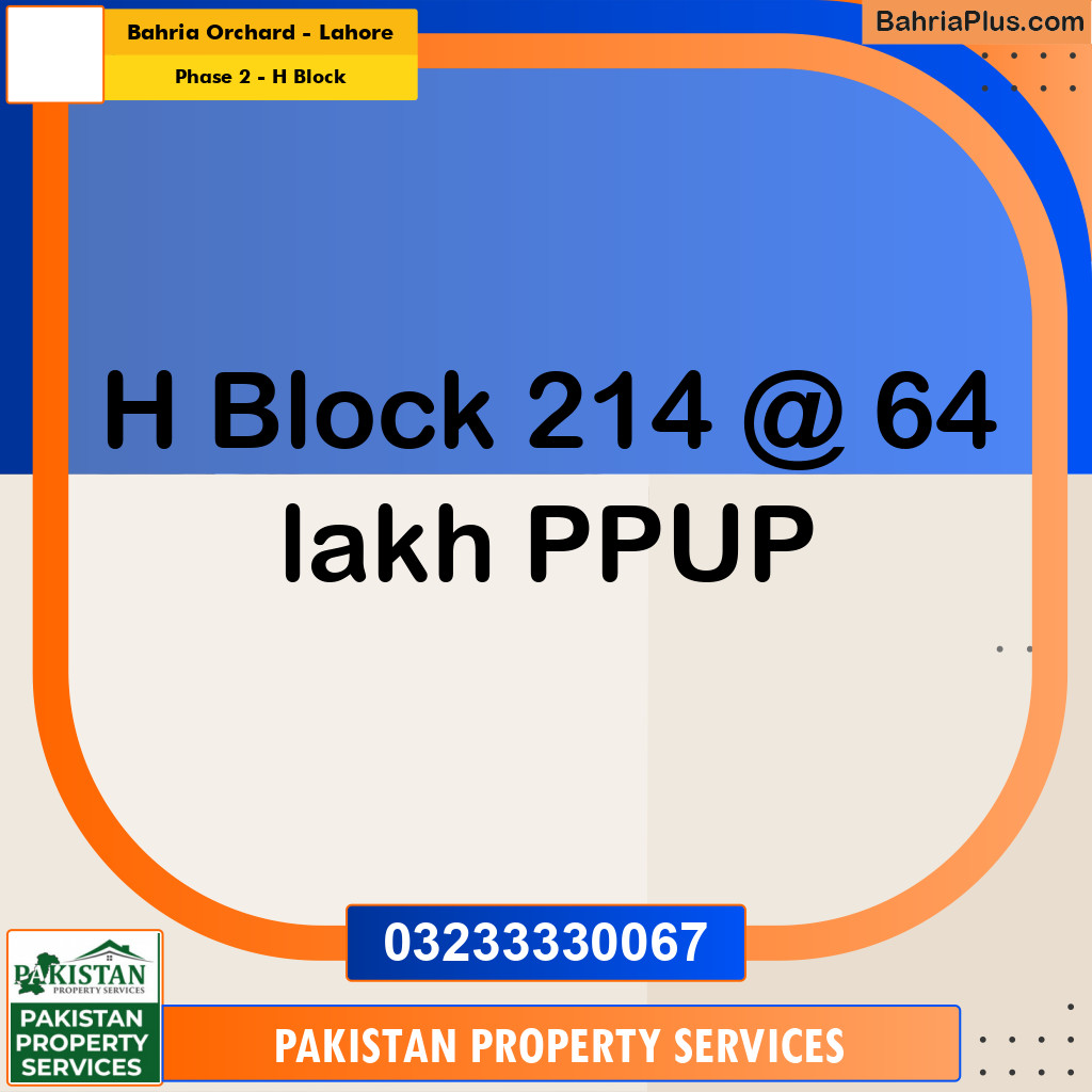 8 Marla Residential Plot for Sale in Phase 2 - H Block -  Bahria Orchard, Lahore - (BP-309446)