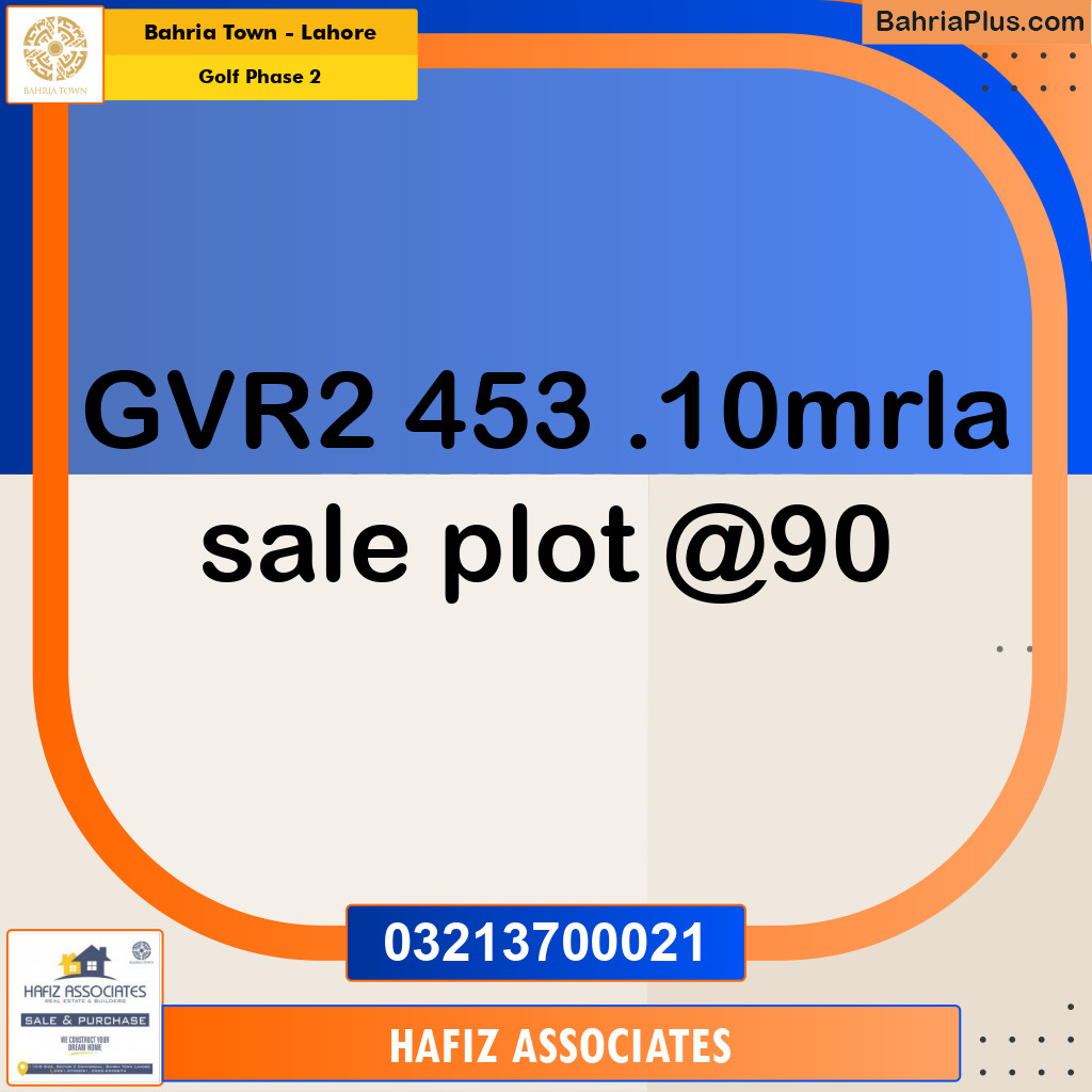 10 Marla Residential Plot for Sale in Golf Phase 2 -  Bahria Town, Lahore - (BP-309466)
