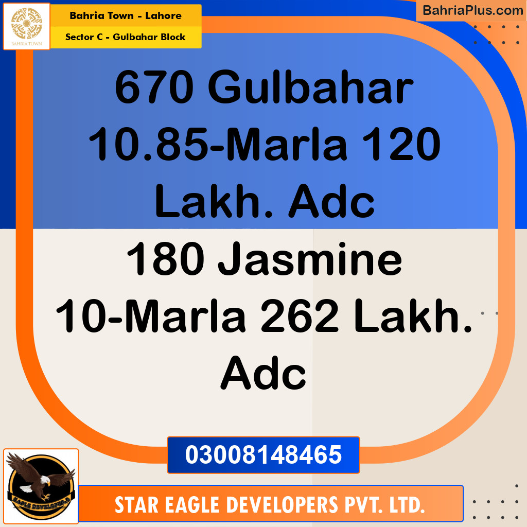 10 Marla Residential Plot for Sale in Sector C - Gulbahar Block -  Bahria Town, Lahore - (BP-309477)