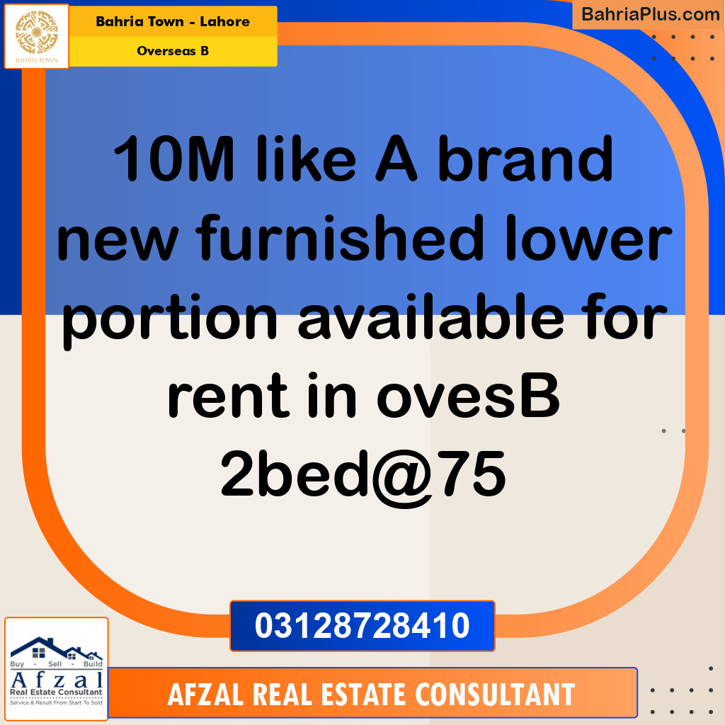 10 Marla Residential House for Rent in Overseas B -  Bahria Town, Lahore - (BP-309537)