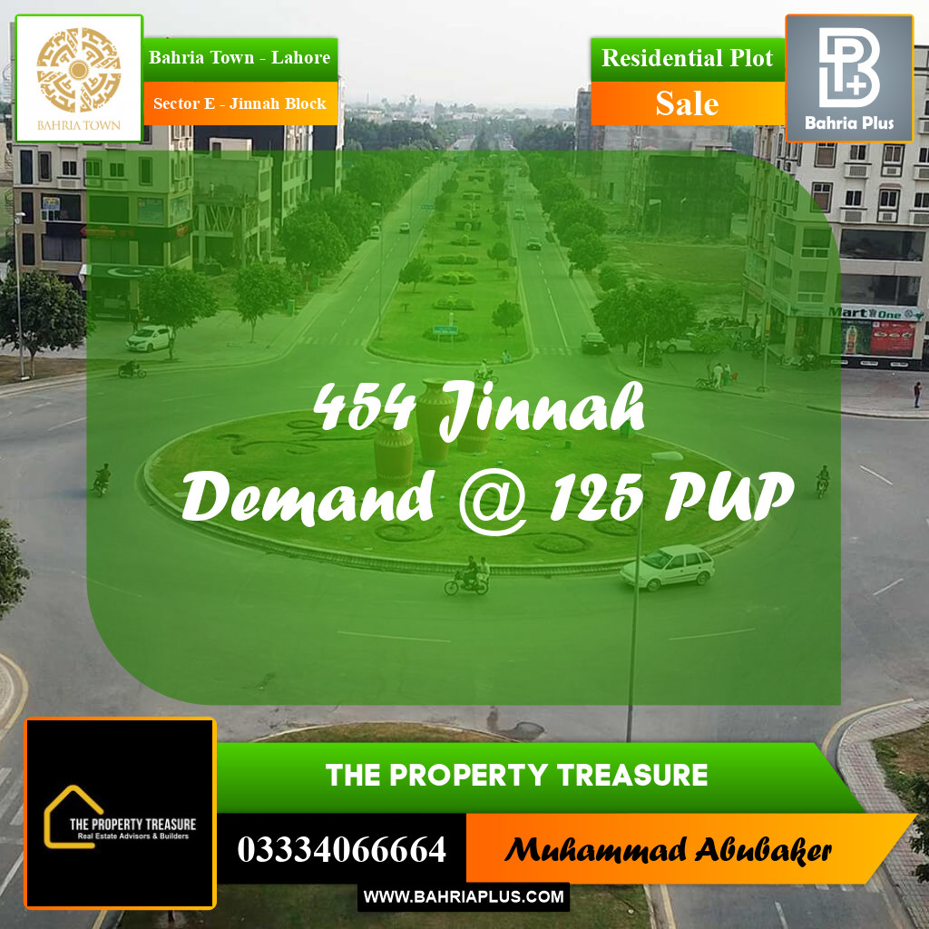 5 Marla Residential Plot for Sale in Sector E - Jinnah Block -  Bahria Town, Lahore - (BP-309605)