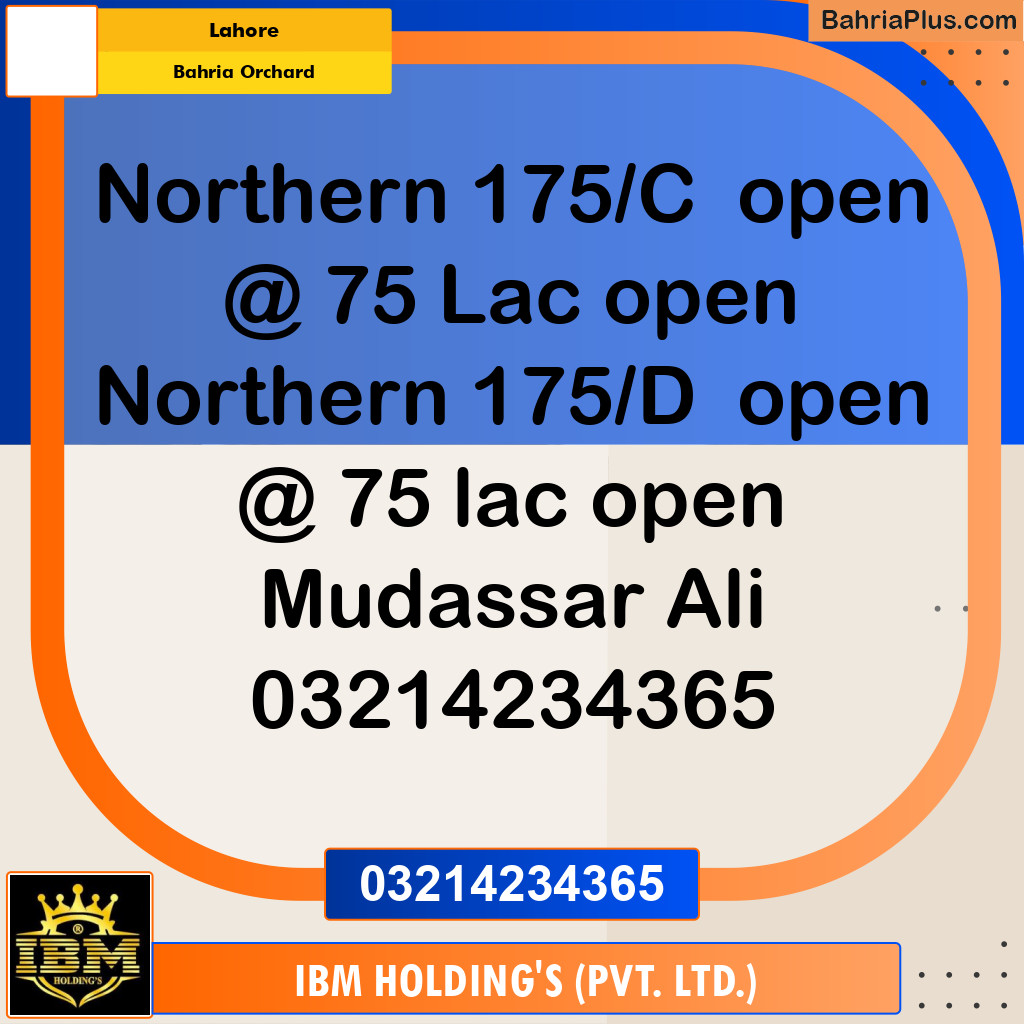 Residential Plot for Sale in Bahria Orchard, Lahore - (BP-309672)