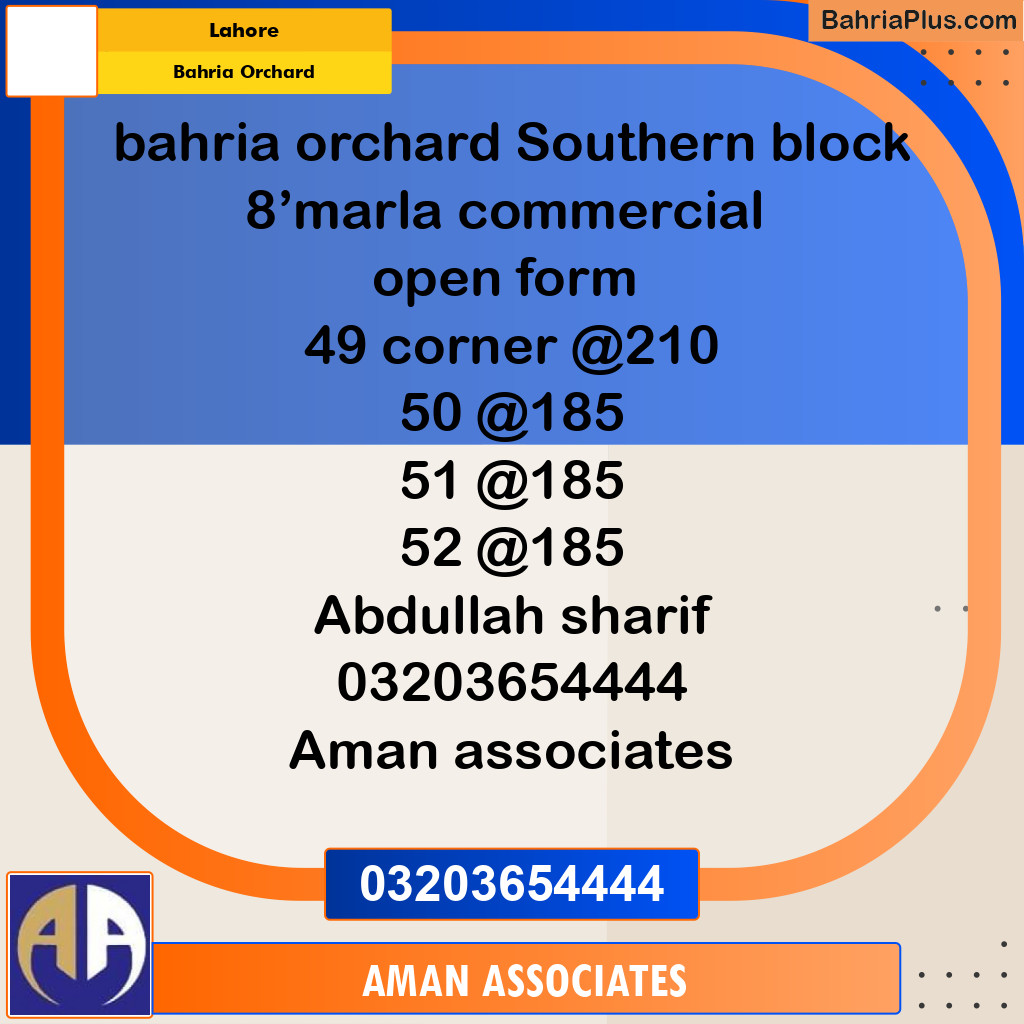 Commercial Plot for Sale in Bahria Orchard, Lahore - (BP-309757)