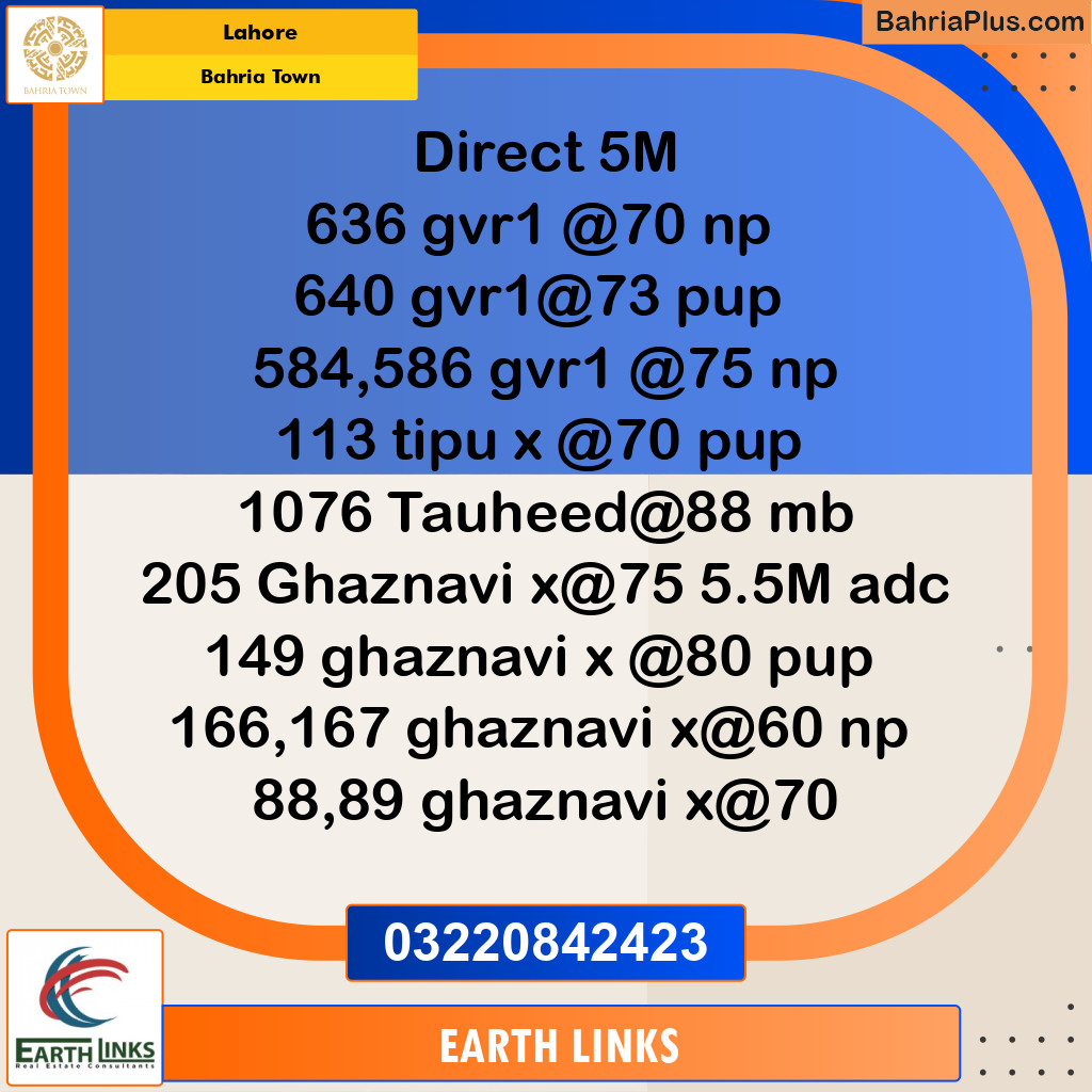 Residential Plot for Sale in Bahria Town, Lahore - (BP-309792)
