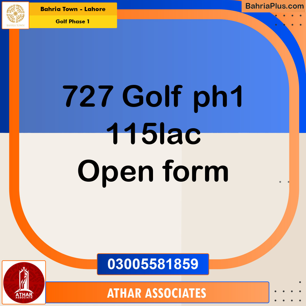 10 Marla Residential Plot for Sale in Golf Phase 1 -  Bahria Town, Lahore - (BP-309800)