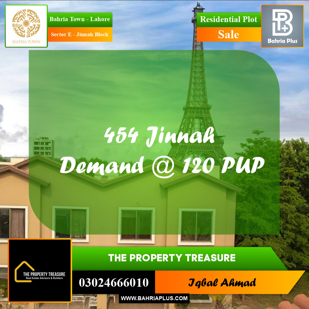 5 Marla Residential Plot for Sale in Sector E - Jinnah Block -  Bahria Town, Lahore - (BP-309821)