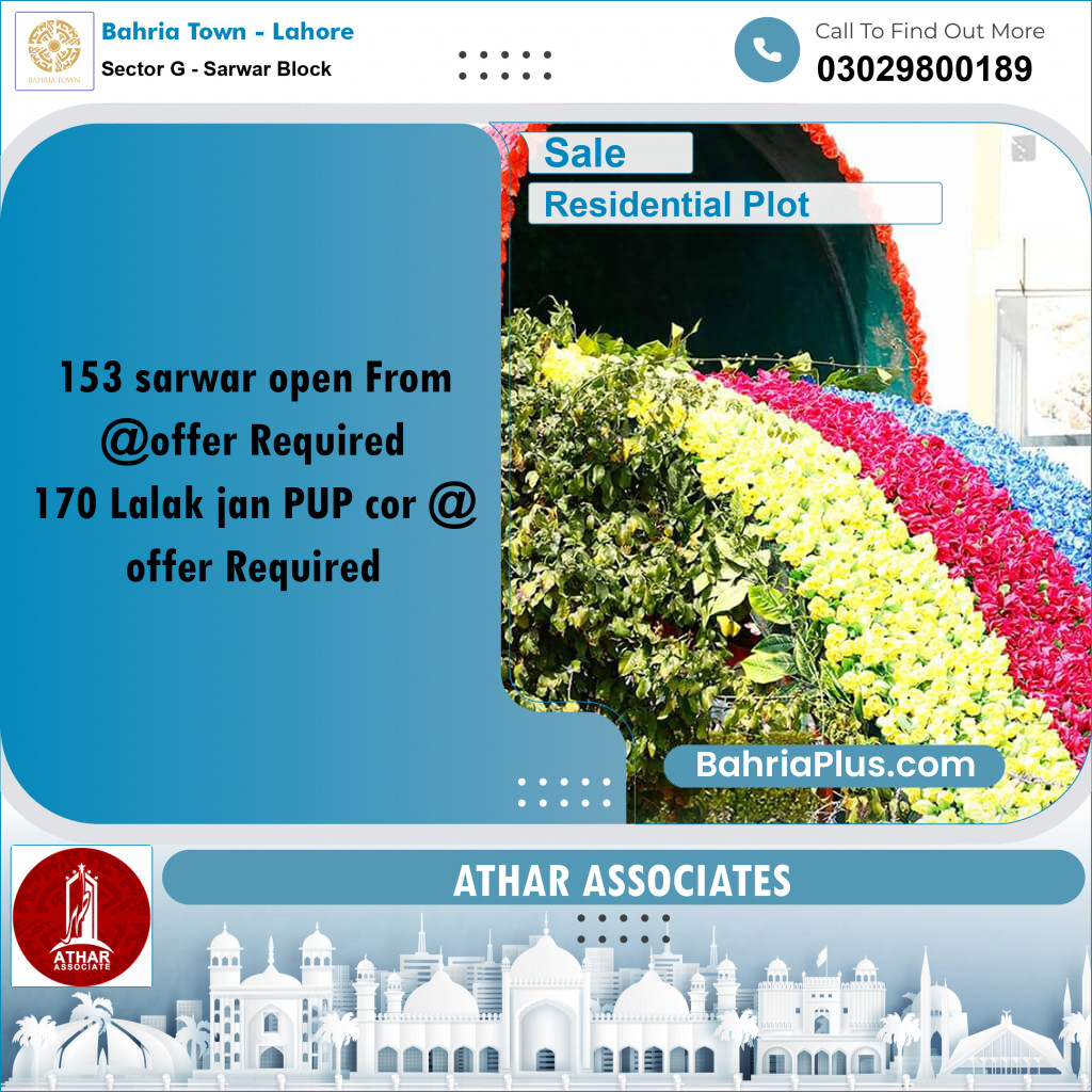 5 Marla Residential Plot for Sale in Sector G - Sarwar Block -  Bahria Town, Lahore - (BP-309849)