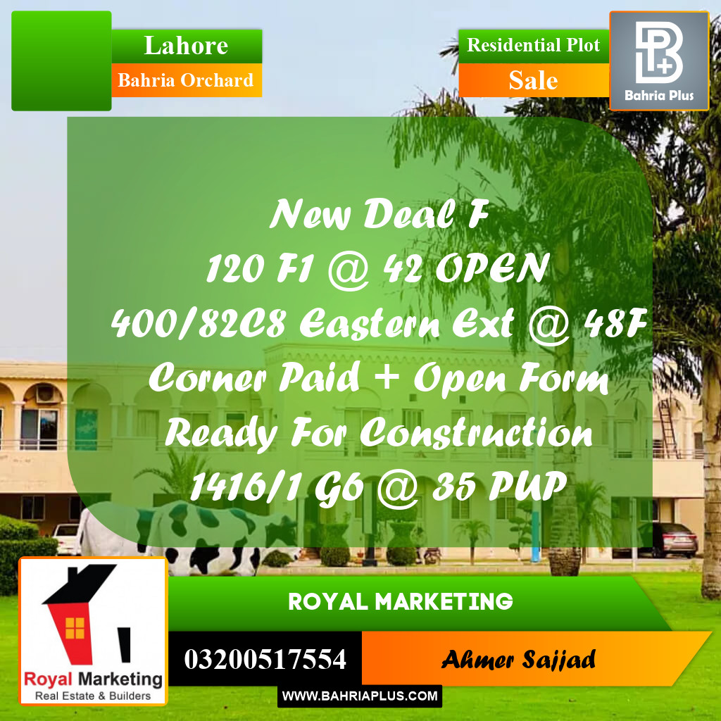 Residential Plot for Sale in Bahria Orchard, Lahore - (BP-309864)