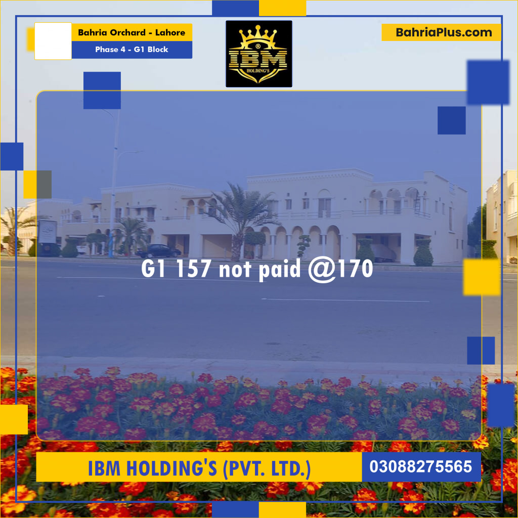 1 Kanal Residential Plot for Sale in Phase 4 - G1 Block -  Bahria Orchard, Lahore - (BP-310092)
