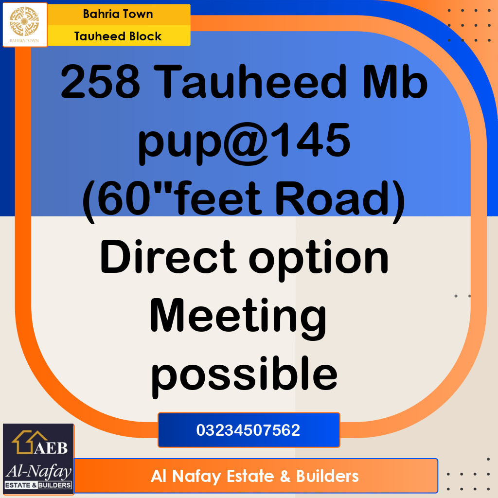 Residential Plot for Sale in Sector F - Tauheed Block -  Bahria Town, Lahore - (BP-310134)