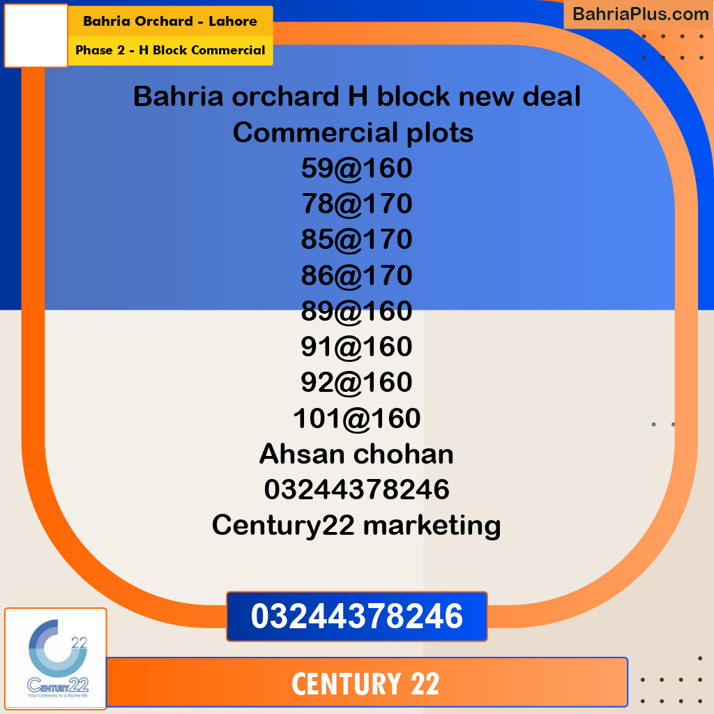 4 Marla Commercial Plot for Sale in Phase 2 - H Block Commercial -  Bahria Orchard, Lahore - (BP-310138)