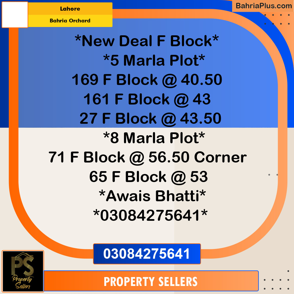 5 Marla Residential Plot for Sale in Bahria Orchard, Lahore - (BP-310146)