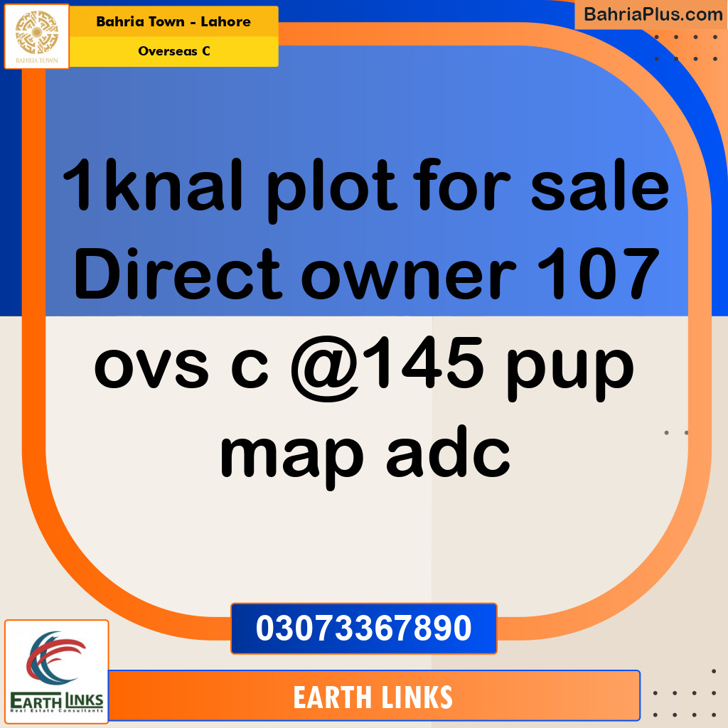 1 Kanal Residential Plot for Sale in Overseas C -  Bahria Town, Lahore - (BP-310171)