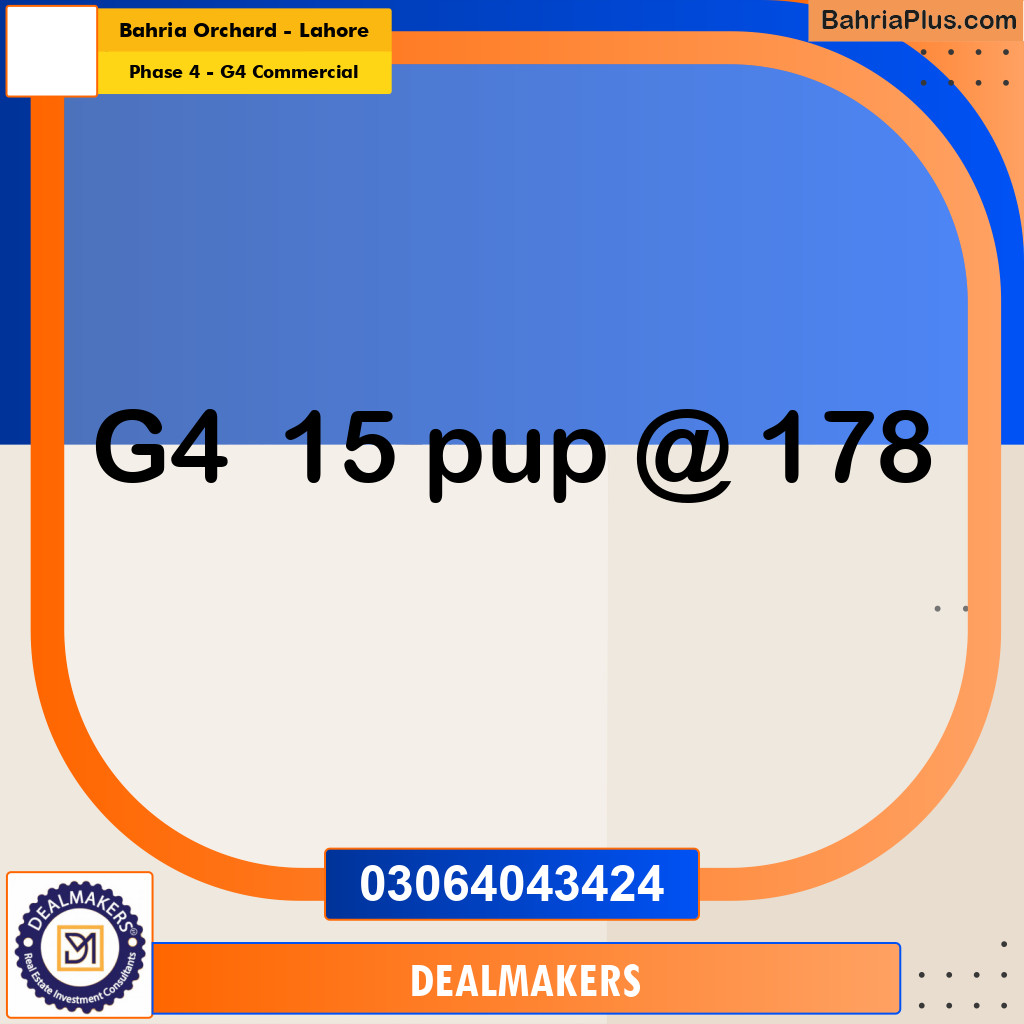 5 Marla Commercial Plot for Sale in Phase 4 - G4 Commercial -  Bahria Orchard, Lahore - (BP-310176)