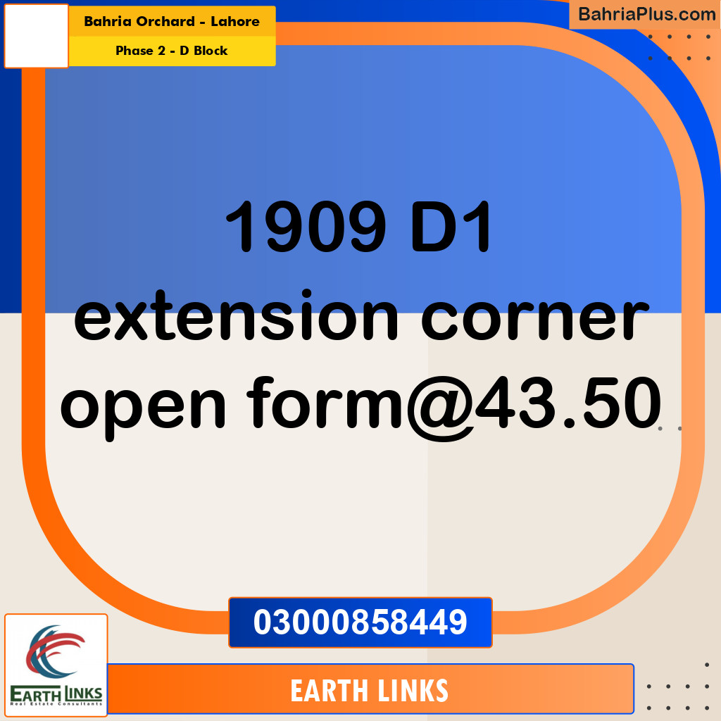 5 Marla Residential Plot for Sale in Phase 2 - D Block -  Bahria Orchard, Lahore - (BP-310195)