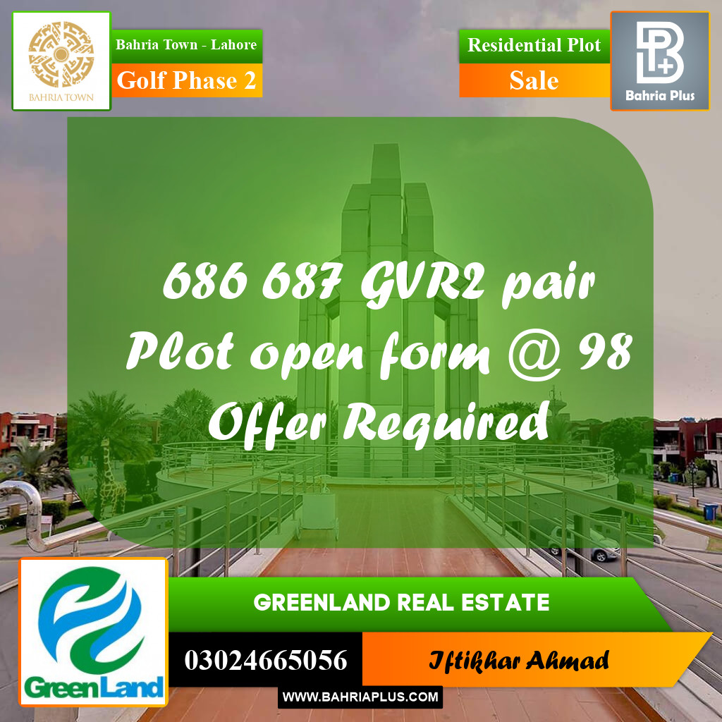 10 Marla Residential Plot for Sale in Golf Phase 2 -  Bahria Town, Lahore - (BP-310227)