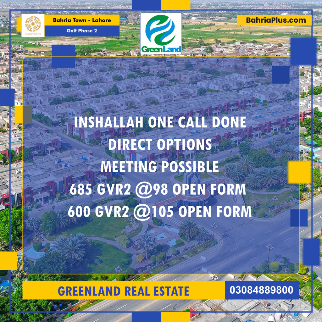 10 Marla Residential Plot for Sale in Golf Phase 2 -  Bahria Town, Lahore - (BP-310276)