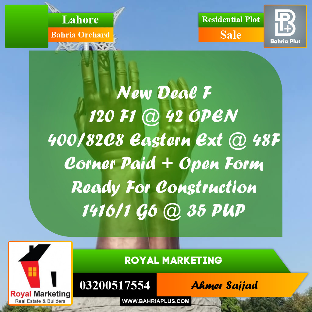 Residential Plot for Sale in Bahria Orchard, Lahore - (BP-310345)