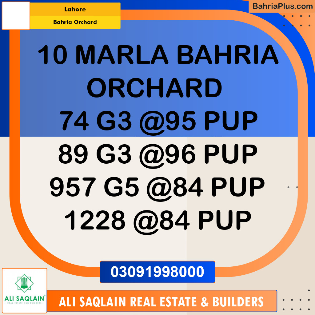 10 Marla Residential Plot for Sale in Bahria Orchard, Lahore - (BP-310357)