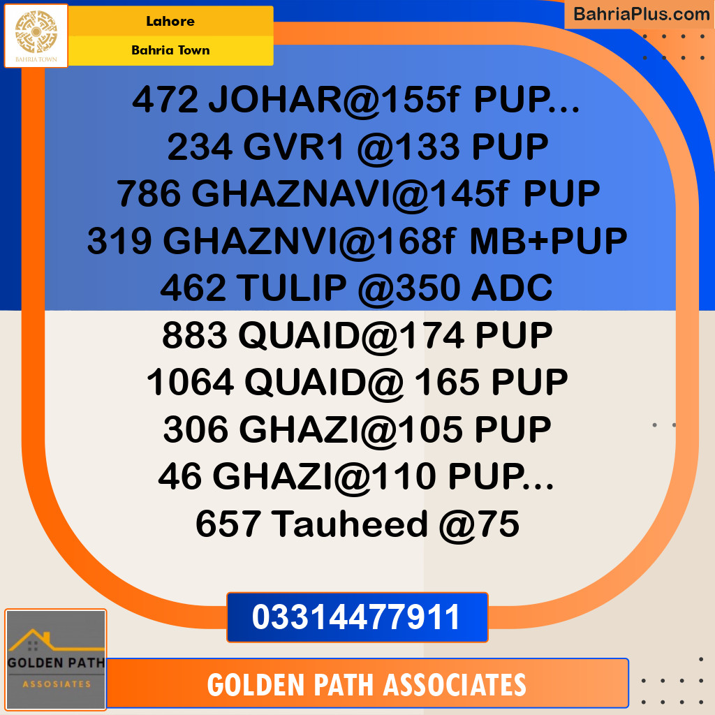 Residential Plot for Sale in Bahria Town, Lahore - (BP-310387)