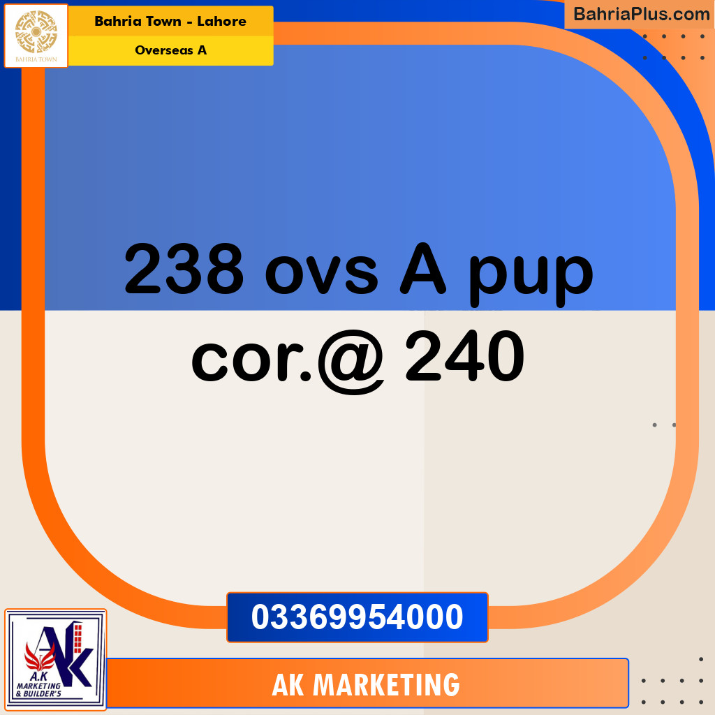 13.5 Marla Residential Plot for Sale in Overseas A -  Bahria Town, Lahore - (BP-310462)