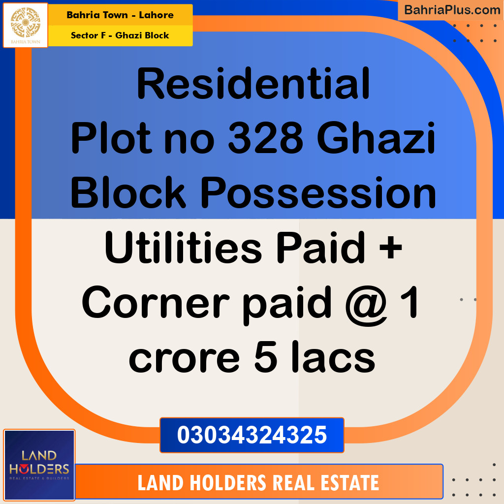 10 Marla Residential Plot for Sale in Sector F - Ghazi Block -  Bahria Town, Lahore - (BP-310504)