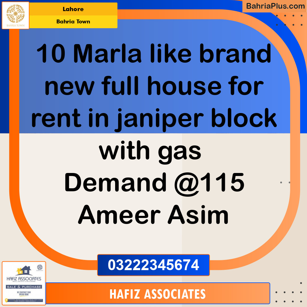 Residential House for Rent in Bahria Town, Lahore - (BP-310540)