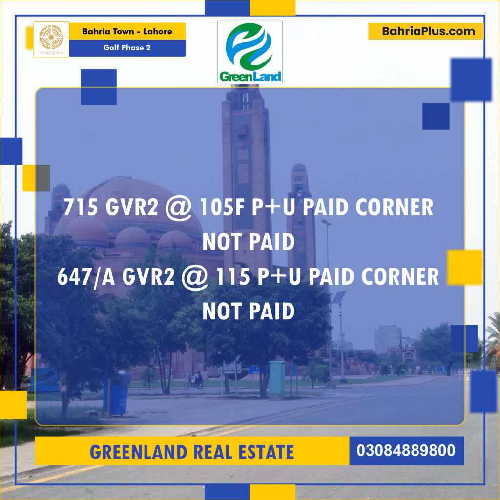 10 Marla Residential Plot for Sale in Golf Phase 2 -  Bahria Town, Lahore - (BP-310639)