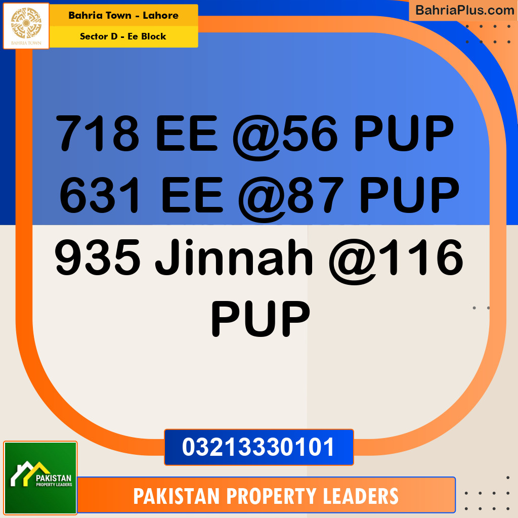 5 Marla Residential Plot for Sale in Sector D - EE Block -  Bahria Town, Lahore - (BP-310671)