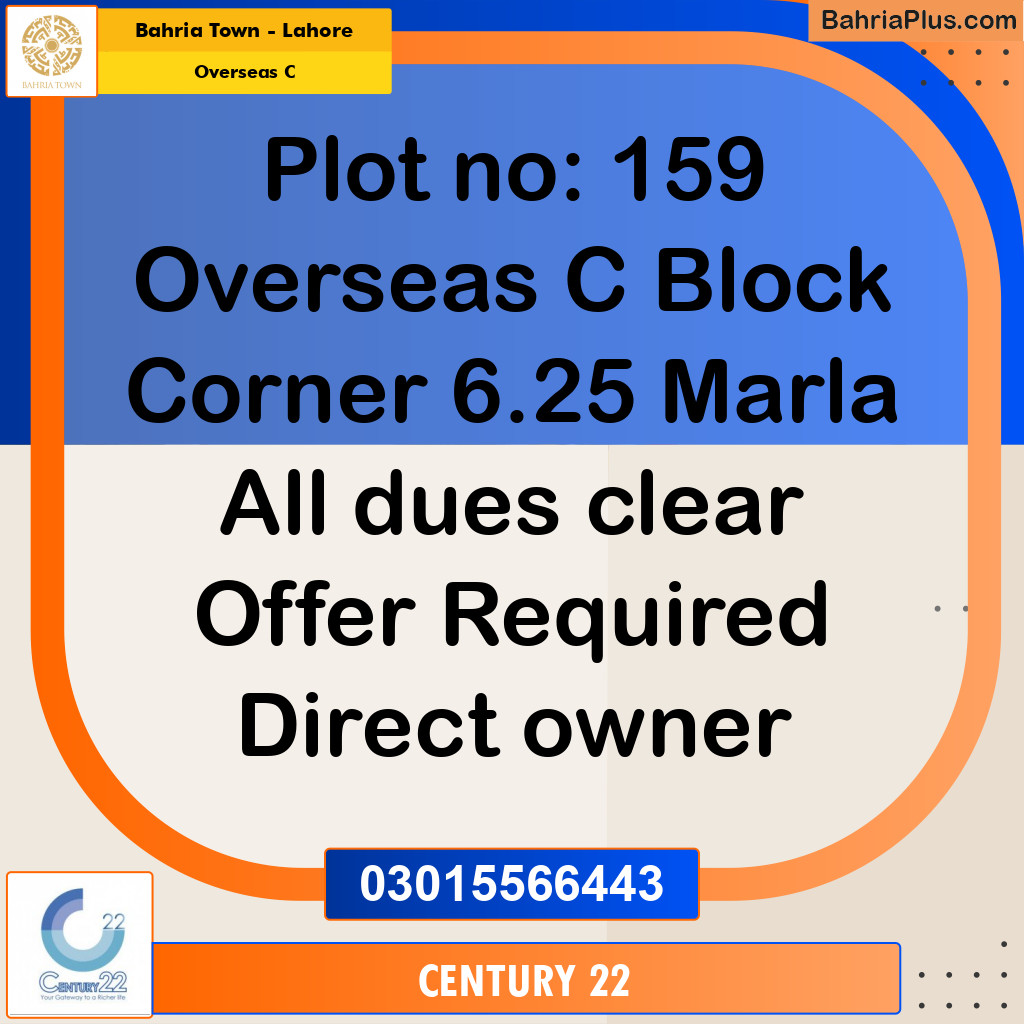 5 Marla Residential Plot for Sale in Overseas C -  Bahria Town, Lahore - (BP-310808)