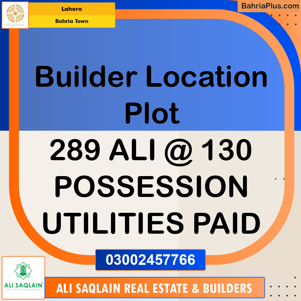 Residential Plot for Sale in Bahria Town, Lahore - (BP-310918)