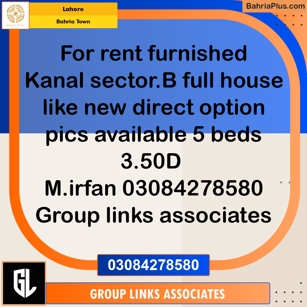 Residential House for Rent in Bahria Town, Lahore - (BP-310954)