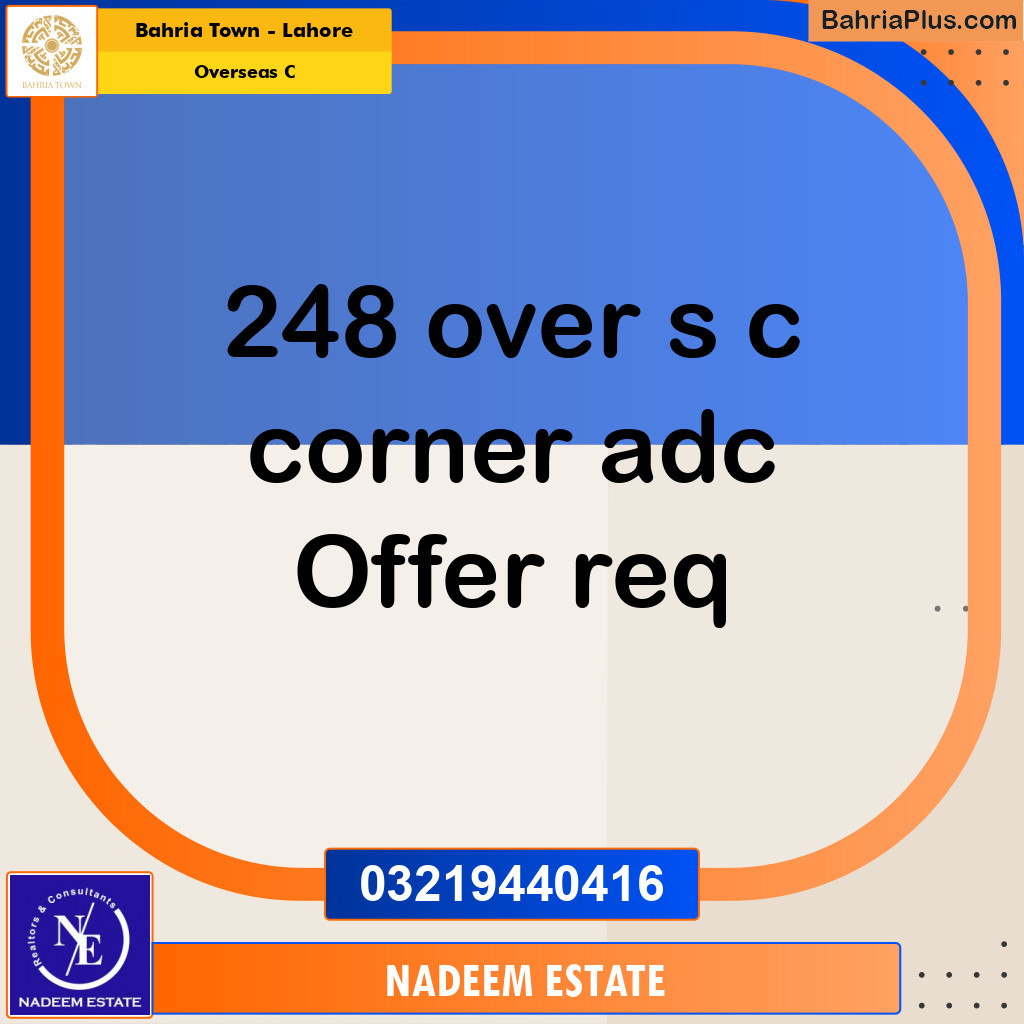 Residential Plot for Sale in Overseas C -  Bahria Town, Lahore - (BP-310989)