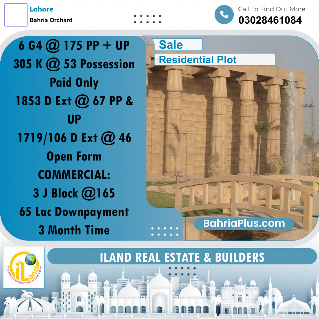 Residential Plot for Sale in Bahria Orchard, Lahore - (BP-310998)