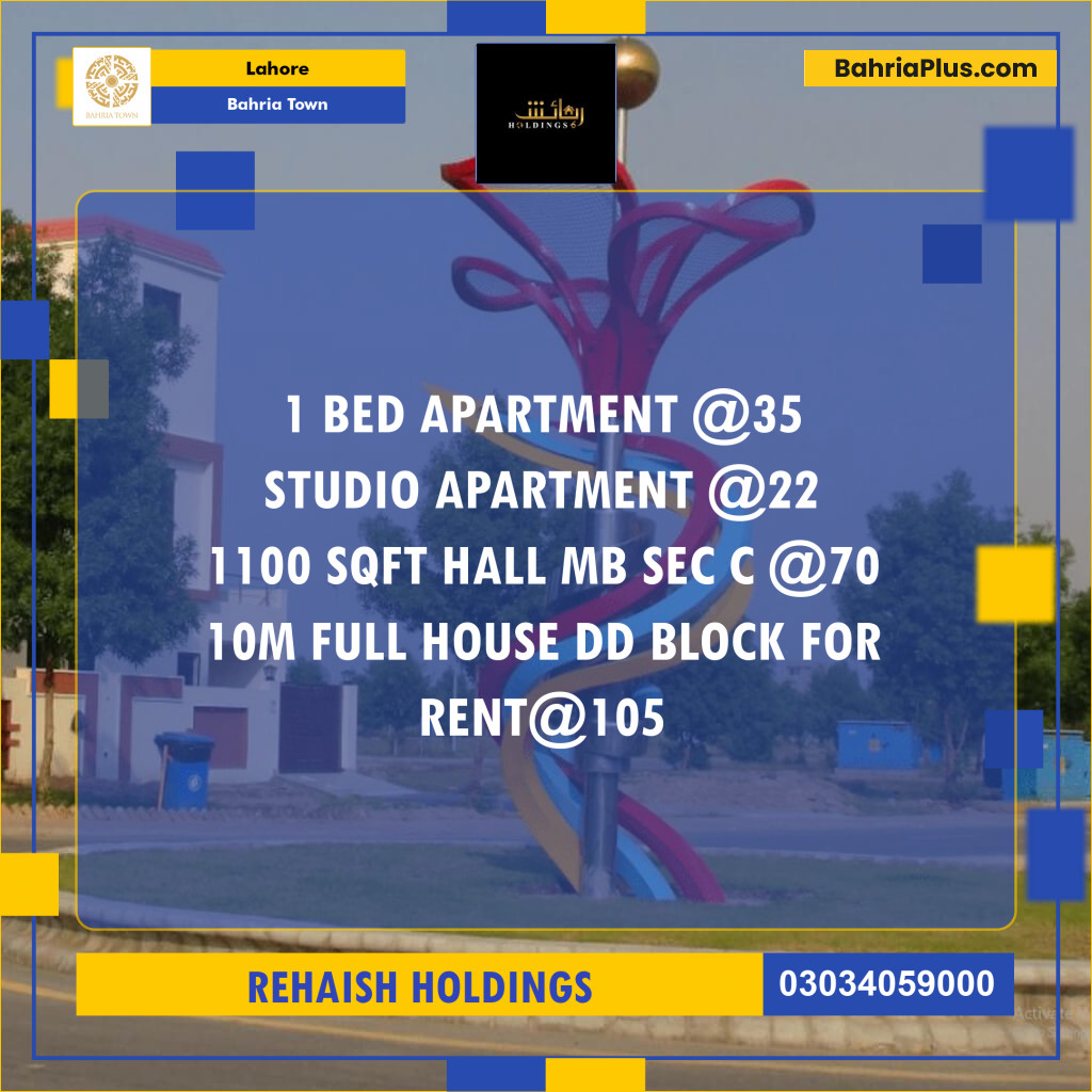 Residential House for Rent in Bahria Town, Lahore - (BP-311053)