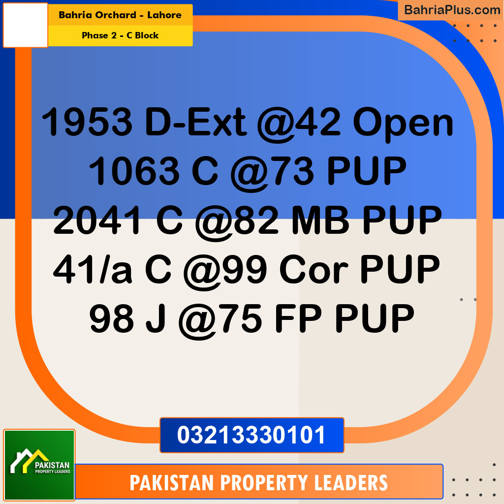 5 Marla Residential Plot for Sale in Phase 2 - C Block -  Bahria Orchard, Lahore - (BP-311095)