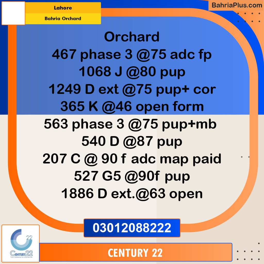 Residential Plot for Sale in Bahria Orchard, Lahore - (BP-311096)