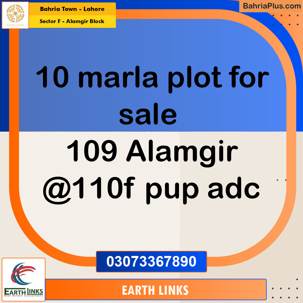 10 Marla Residential Plot for Sale in Sector F - Alamgir Block -  Bahria Town, Lahore - (BP-311133)