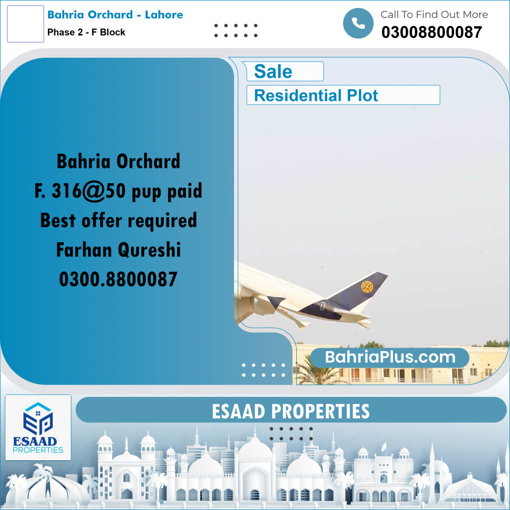 5 Marla Residential Plot for Sale in Phase 2 - F Block -  Bahria Orchard, Lahore - (BP-311146)