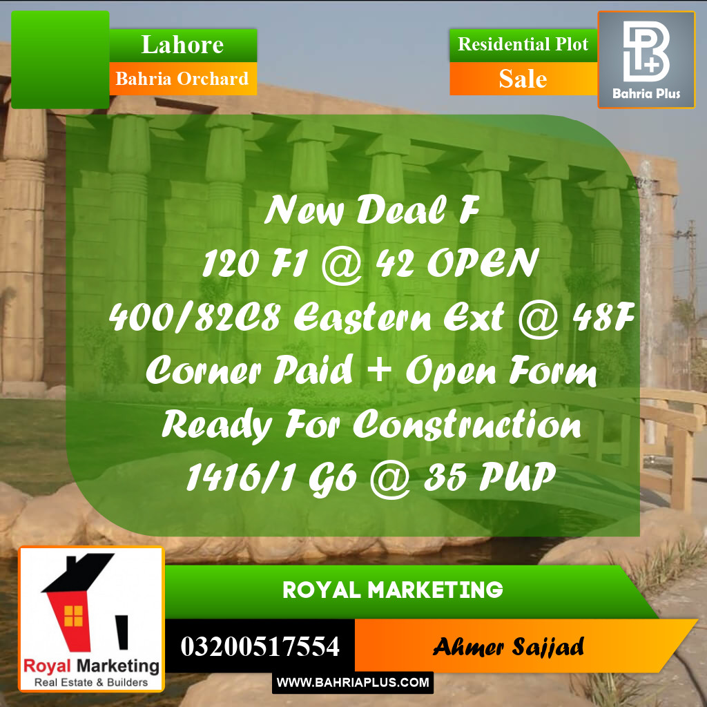 Residential Plot for Sale in Bahria Orchard, Lahore - (BP-311254)