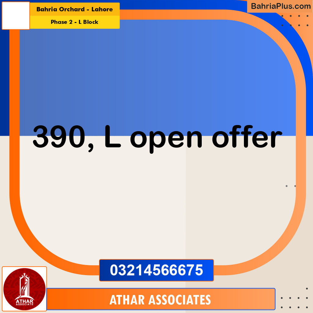 5 Marla Residential Plot for Sale in Phase 2 - L Block -  Bahria Orchard, Lahore - (BP-311272)
