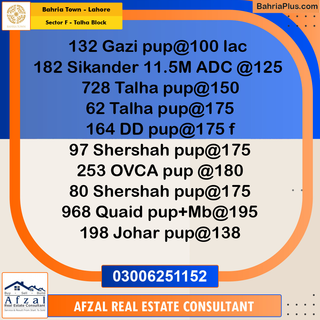 10 Marla Residential Plot for Sale in Sector F - Talha Block -  Bahria Town, Lahore - (BP-311305)