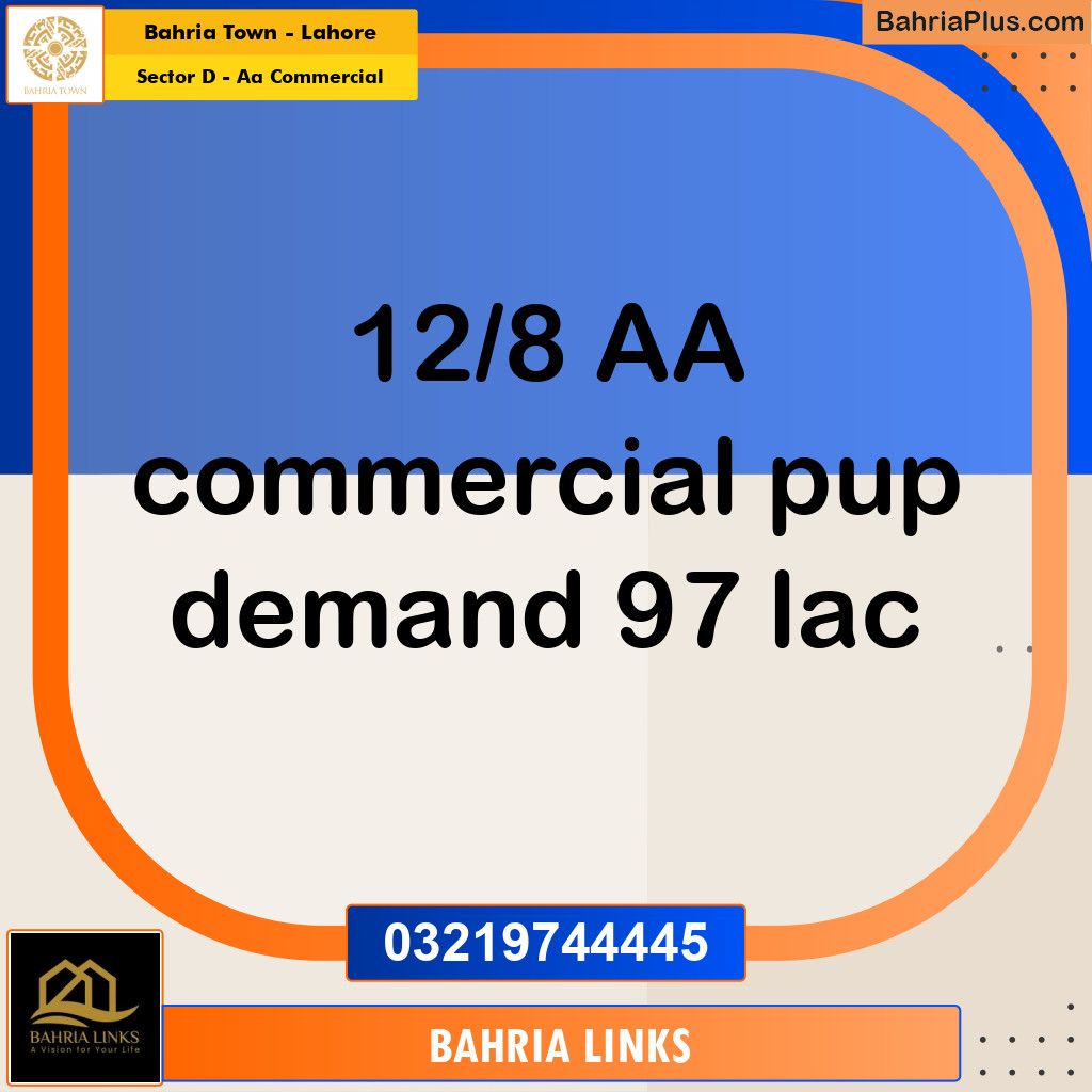2 Marla Commercial Plot for Sale in Sector D - AA Commercial -  Bahria Town, Lahore - (BP-311479)