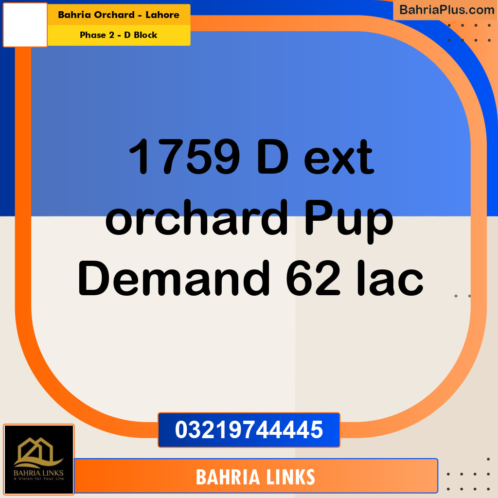 5 Marla Residential Plot for Sale in Phase 2 - D Block -  Bahria Orchard, Lahore - (BP-311480)