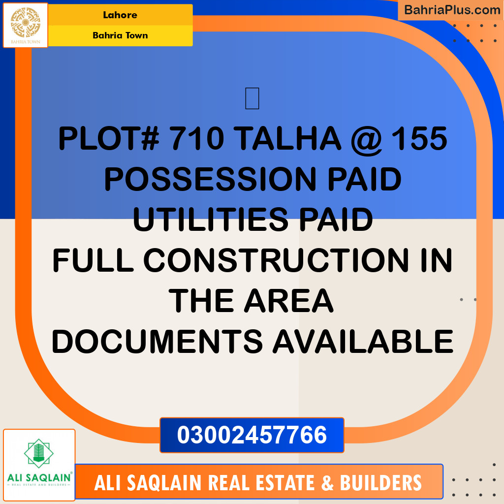 Residential Plot for Sale in Bahria Town, Lahore - (BP-311493)