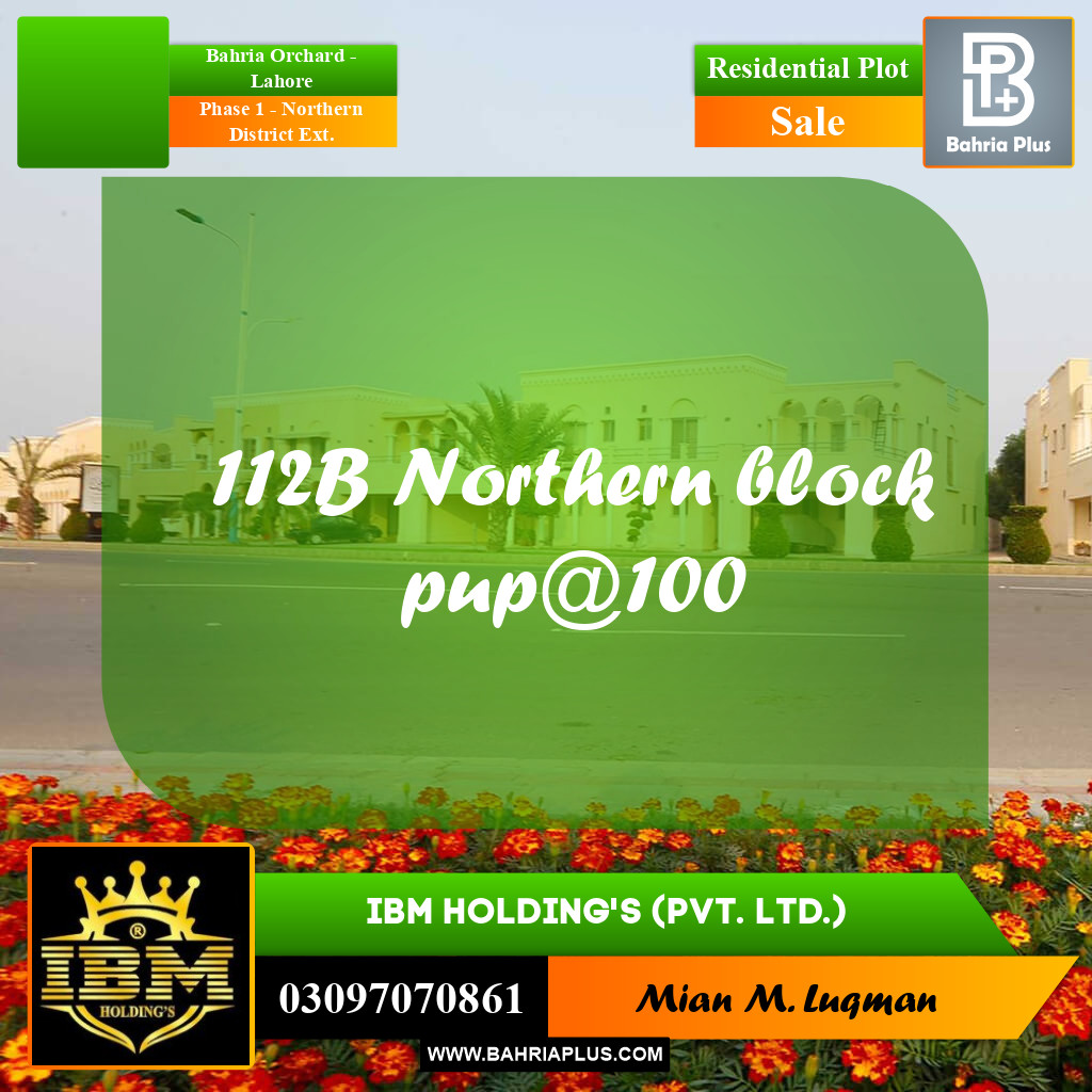 10 Marla Residential Plot for Sale in Phase 1 - Northern District Ext. -  Bahria Orchard, Lahore - (BP-311573)