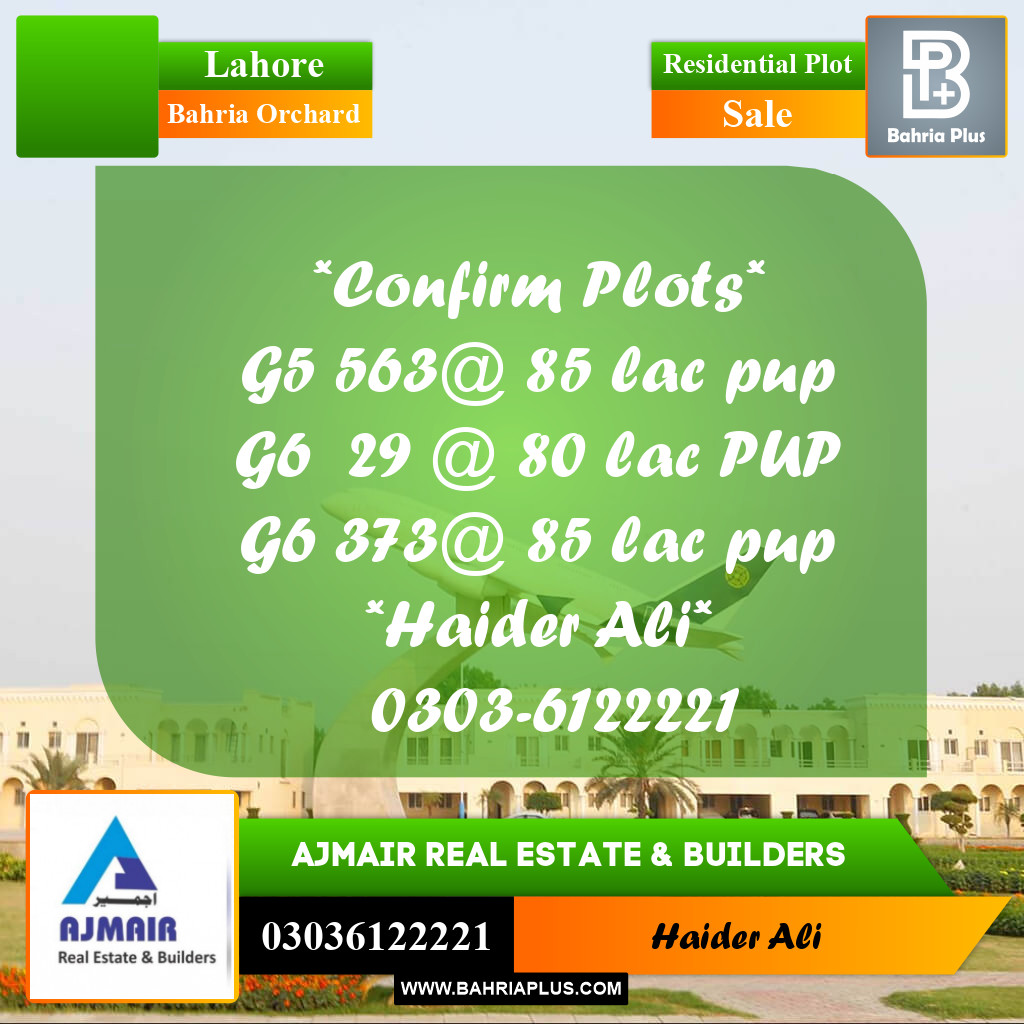 Residential Plot for Sale in Bahria Orchard, Lahore - (BP-311604)